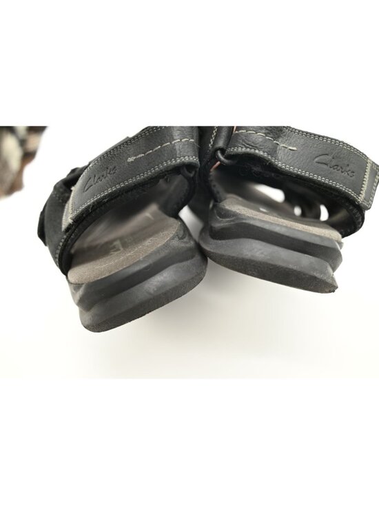 Clarks Walkford Fish Fisherman Sandals Sz 11 Black Tumbled Hook & Loop Comfort main image 3